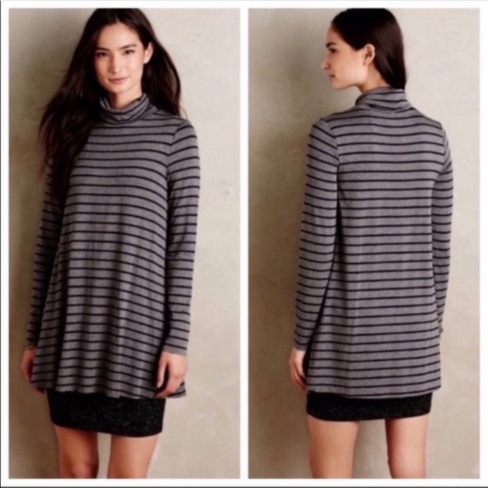 Anthro Bailey44 M Layered Turtleneck Funnel Dress